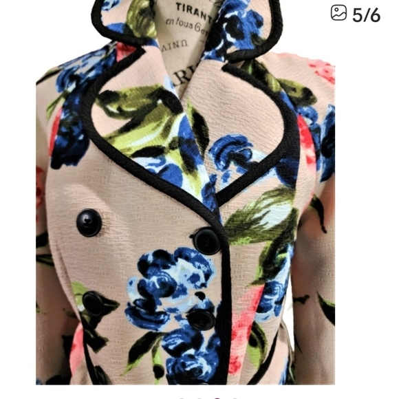 ELLE Floral Trench Coat Size 6 New - Picture 2 of 5